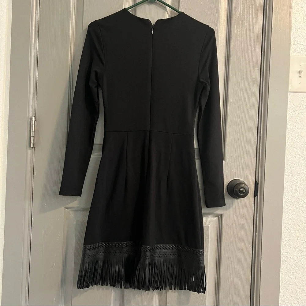 bebe Black Stitch & Fringe sheath Dress - Picture 4 of 6